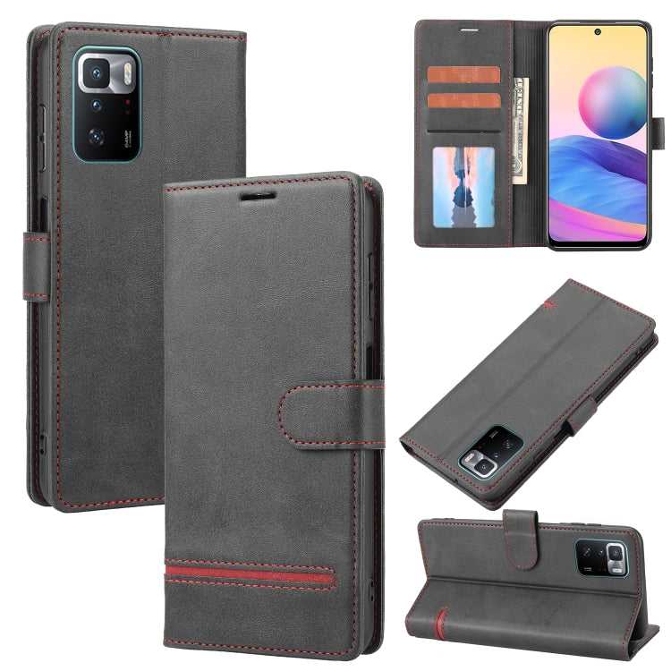 Dark gray leather wallet flip phone case with card slots and magnetic flap