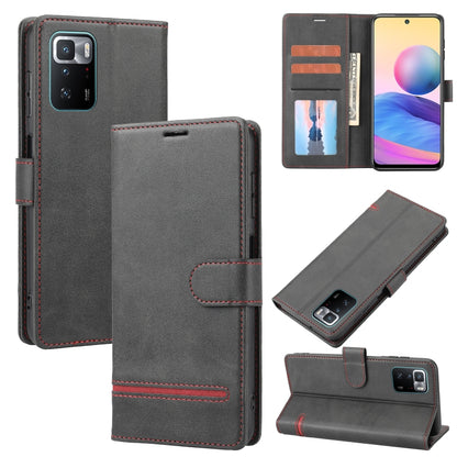 Dark gray leather wallet flip phone case with card slots and magnetic flap