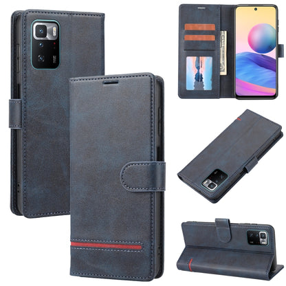 Navy leather wallet flip phone case with card slots and magnetic flap