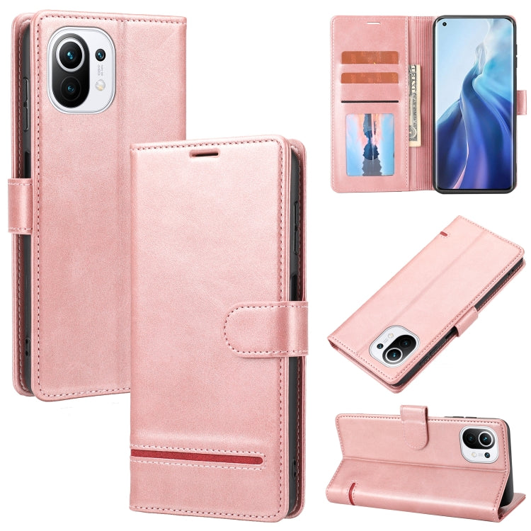 Pink leather wallet flip phone case with card holder and stand, with camera cutout