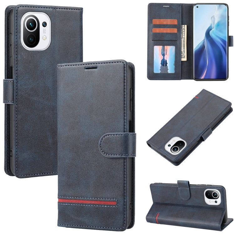 Navy gray leather wallet flip phone case with card holder and stand, camera cutout
