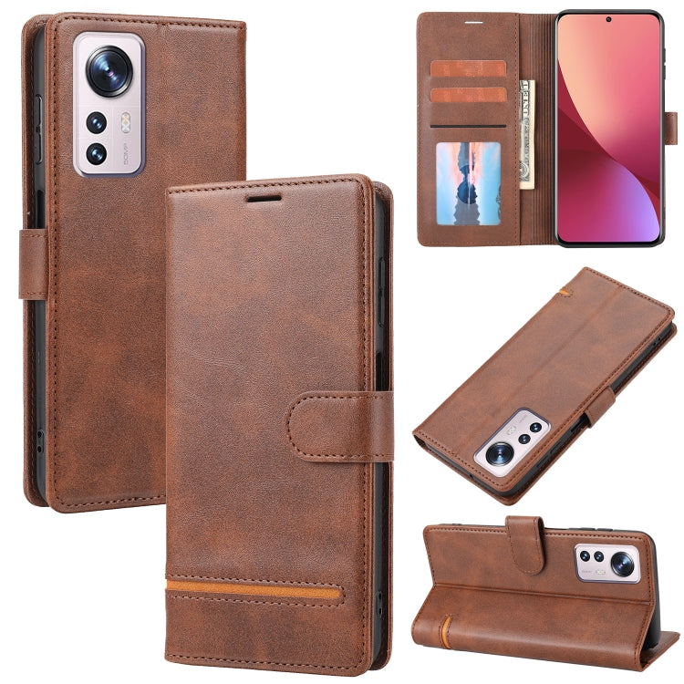 Brown leather flip phone case with card slots and stand-ready flip design