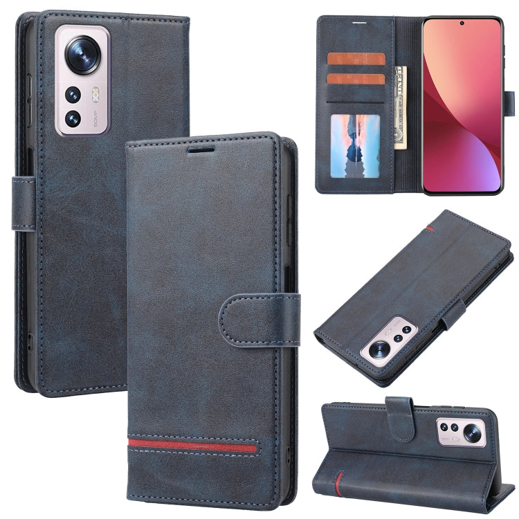 Blue leather wallet flip phone case with card slots and magnetic folio closure.