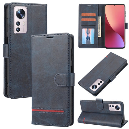 Blue leather wallet flip phone case with card slots and magnetic folio closure.
