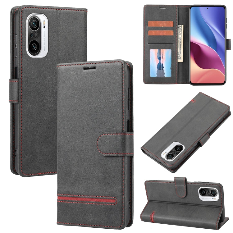 Charcoal leather wallet flip phone case with card slots and magnetic folio closure.