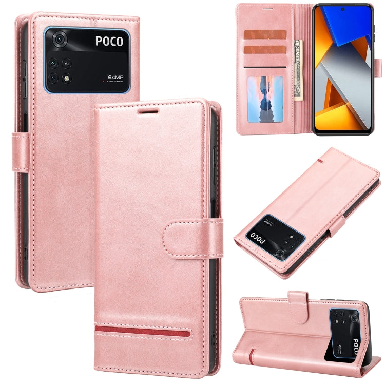Pink leather wallet flip phone case with card slots and magnetic closure