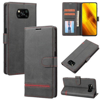 Charcoal leather wallet flip phone case with card slots and magnetic closure