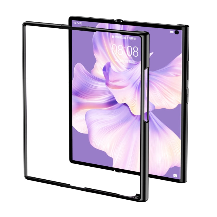 Ultra-thin folding phone case, black frame with clear front shield
