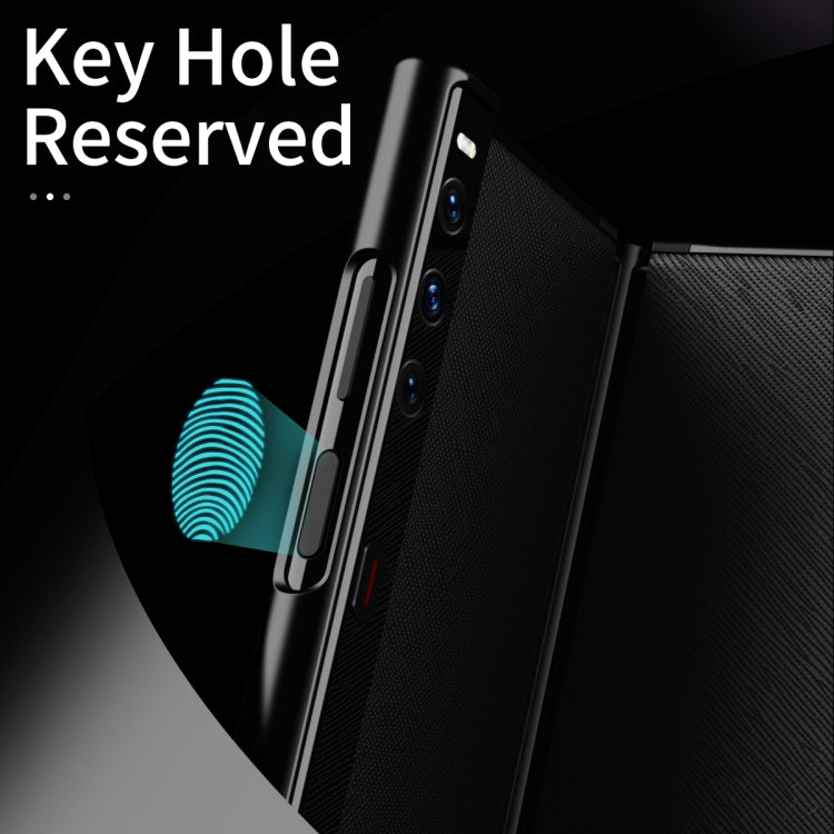 Ultra-thin folding protective case, black textured back with camera cutouts