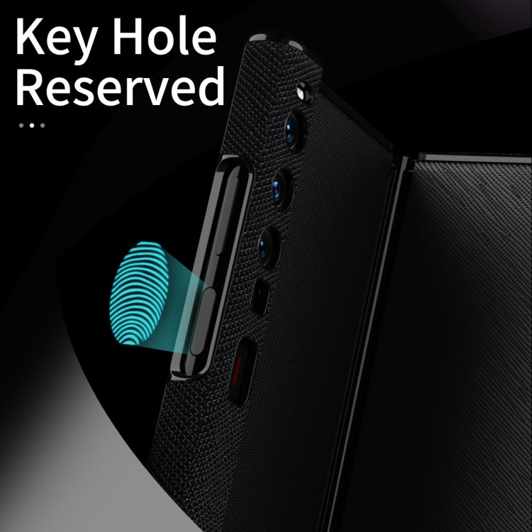 Black textured phone case with camera openings and secure frame edges