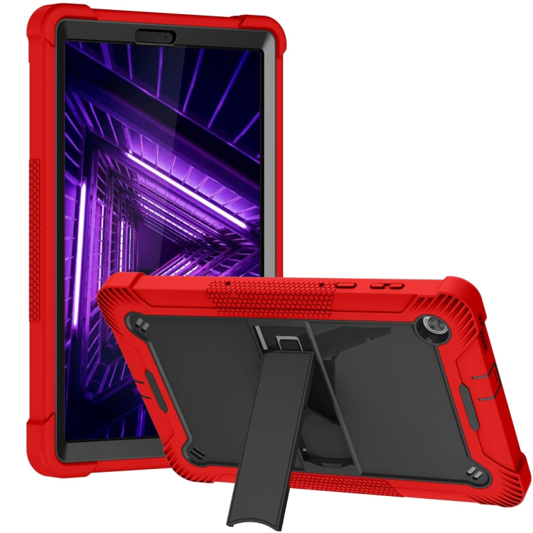 Red tablet case with kickstand and shockproof corners for tablet protection