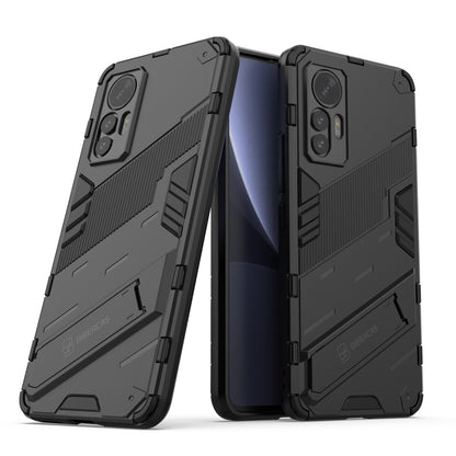 Punk armor phone case with built-in holder for Xiaomi 12 Lite, open view