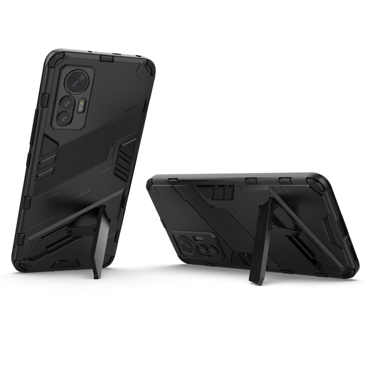 Punk armor phone case with built-in holder for Xiaomi 12 Lite, kickstand up