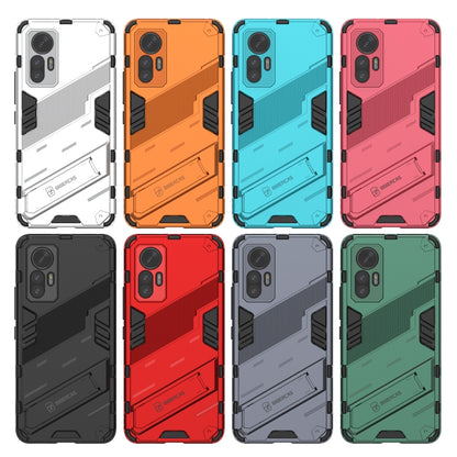 Punk armor phone cases with built-in holder set in multiple colors for Xiaomi 12 Lite