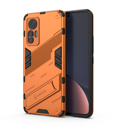 Orange punk armor phone case with built-in holder for Xiaomi 12 Lite