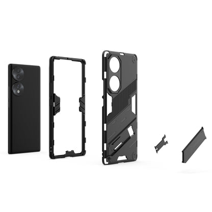 Rugged 2-in-1 case parts set with back and side frames, black