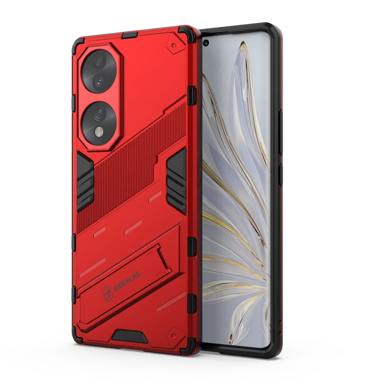 Rugged 2-in-1 shockproof case, dual-camera cutouts, red