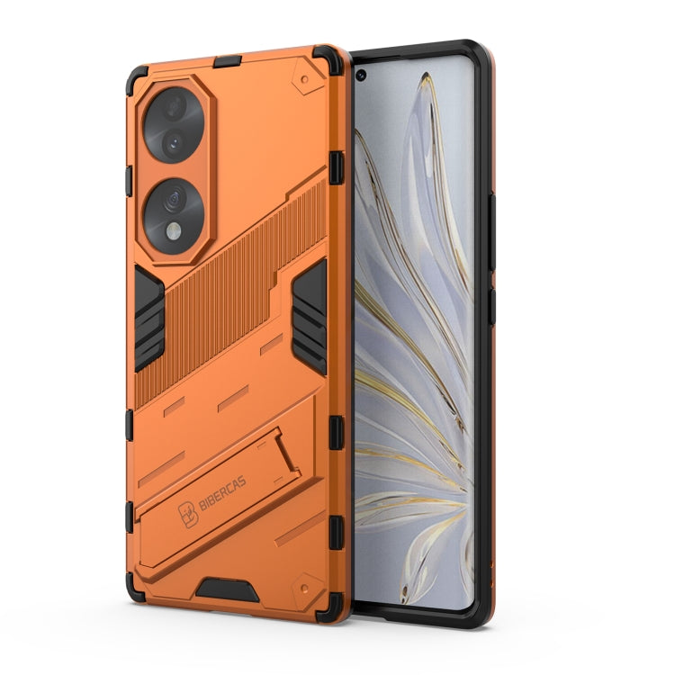 Rugged 2-in-1 shockproof case, dual-camera cutouts, orange