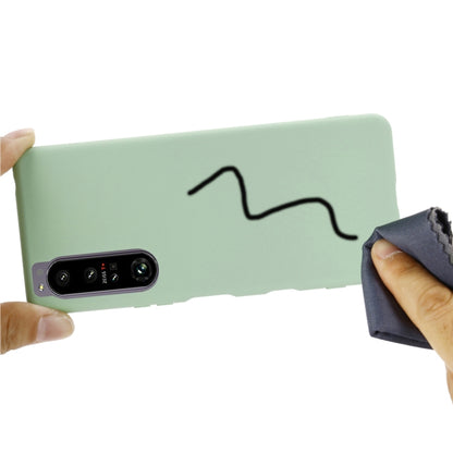 Light green shockproof silicone phone case for Sony Xperia 1 IV, camera cutout close-up