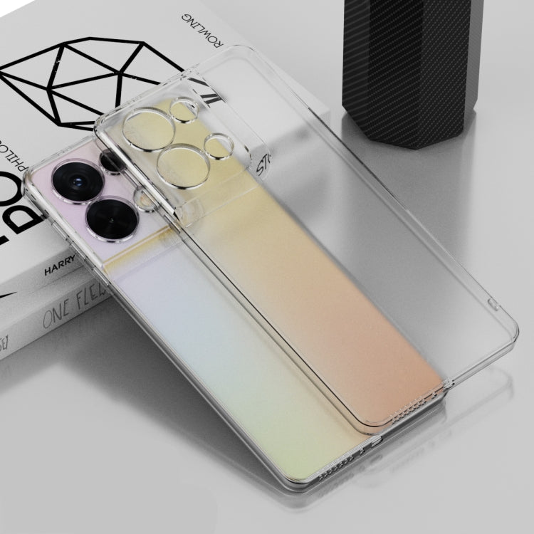 Clear electroplated frosted phone case with camera ring cutouts for OPPO Reno8