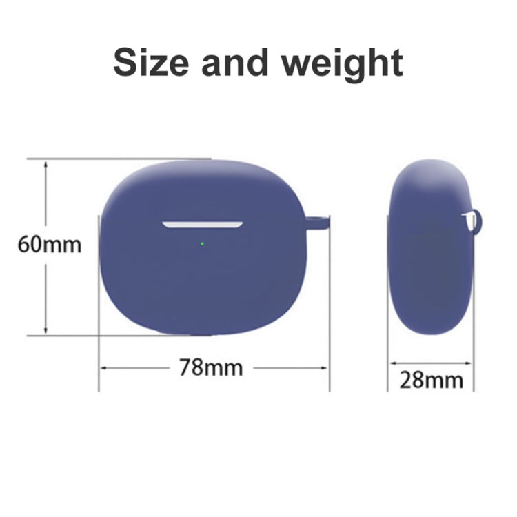Blue silicone earphone case size diagram showing 78mm width and 60mm height