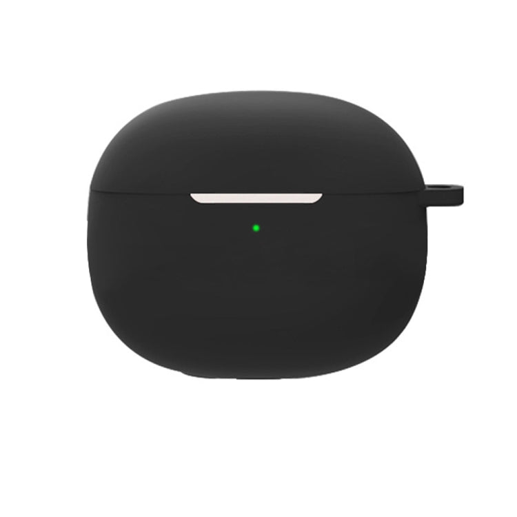 Black silicone earphone protective case with lanyard loop and charging slot
