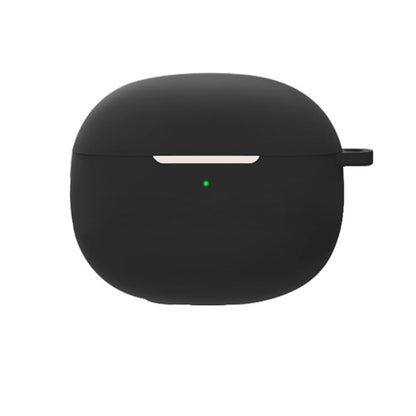 Black silicone earphone protective case with lanyard loop and charging slot