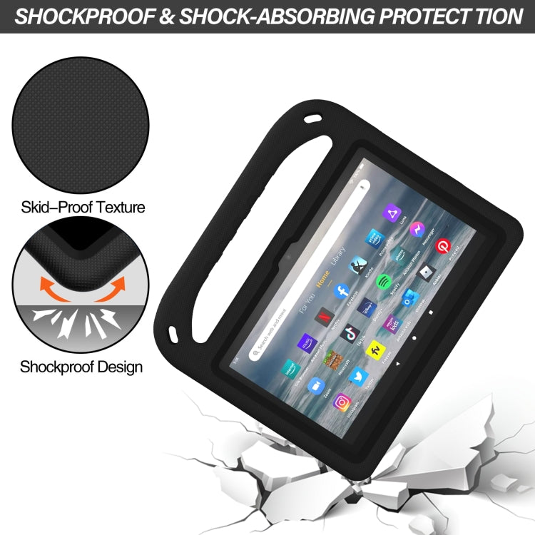 Black EVA tablet case with shockproof texture and skid-proof grip on cover