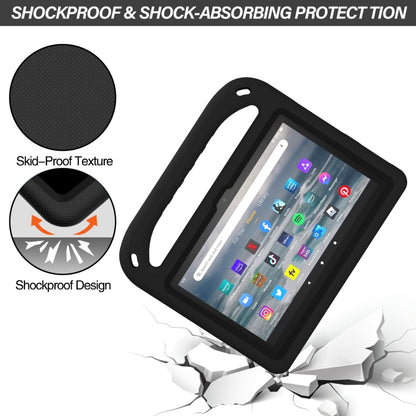 Black EVA tablet case with shockproof texture and skid-proof grip on cover
