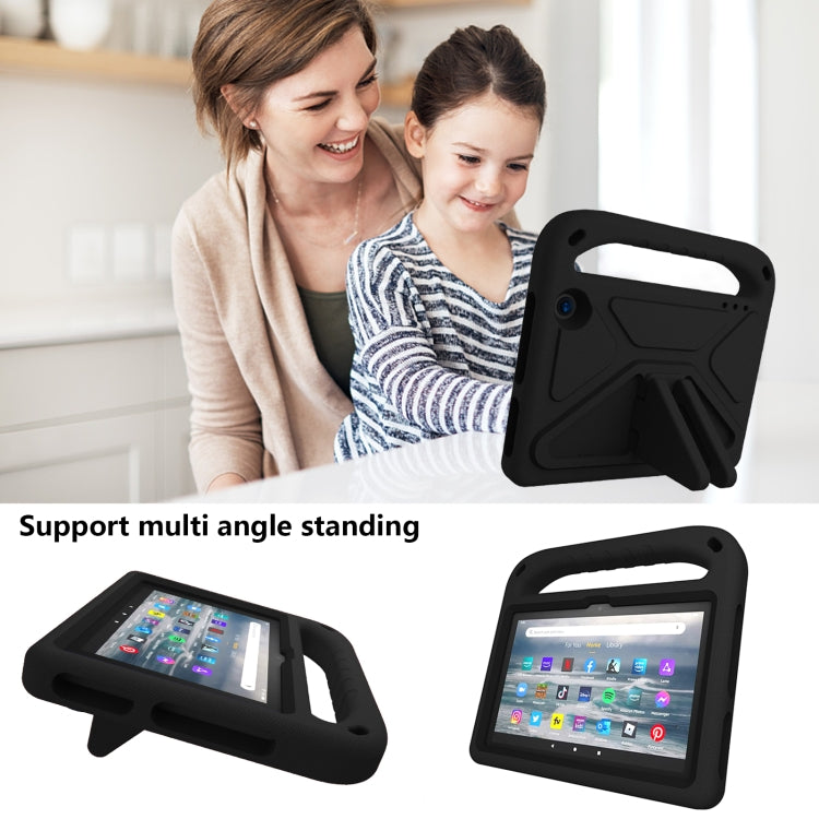 Black EVA tablet case with handle and triangle stand for multi-angle tablet support