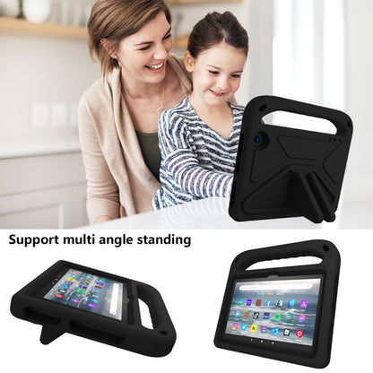 Black EVA tablet case with handle and triangle stand for multi-angle tablet support