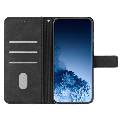 Black flip leather phone case with inner card slots and stand flap