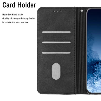 Black leather folio phone case card holder with three slots and oval pocket