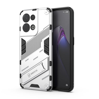 Rugged white phone case with textured armor panels and camera cutouts