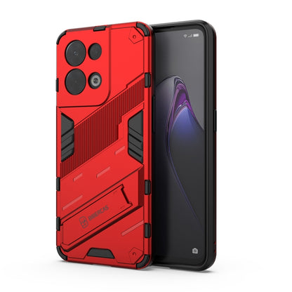 Red armored shockproof phone case, dual-layer PC+TPU, for raised camera cutouts