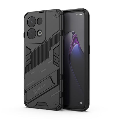 Black armored shockproof phone case, dual-layer PC+TPU, with textured grip ridges