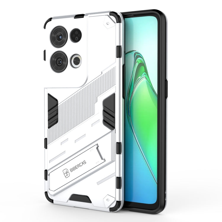White armored shockproof phone case, dual-layer PC+TPU, textured shock-absorbing design