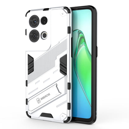 White armored shockproof phone case, dual-layer PC+TPU, textured shock-absorbing design