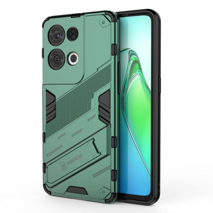 Green armored shockproof phone case, dual-layer PC+TPU, rugged raised camera cover