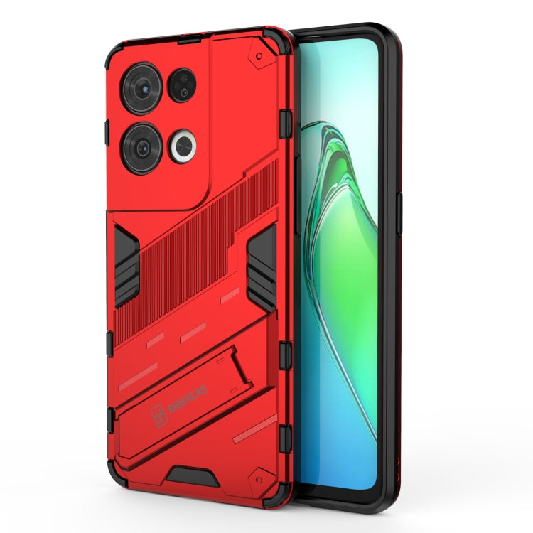 Red armored shockproof phone case, dual-layer PC+TPU, with raised camera lens areas
