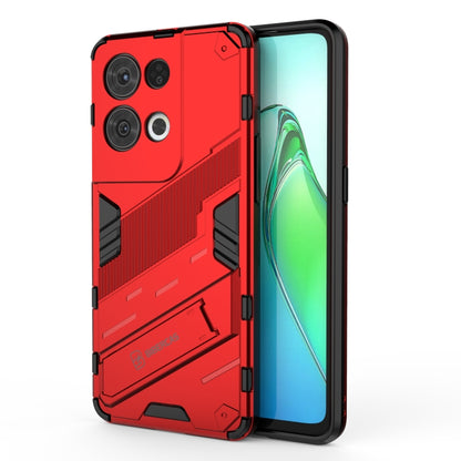 Red armored shockproof phone case, dual-layer PC+TPU, with raised camera lens areas
