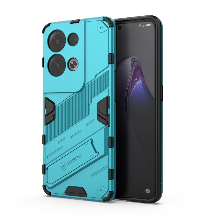 Blue rugged phone case, TPU shockproof armor with invisible holder (2-in-1)