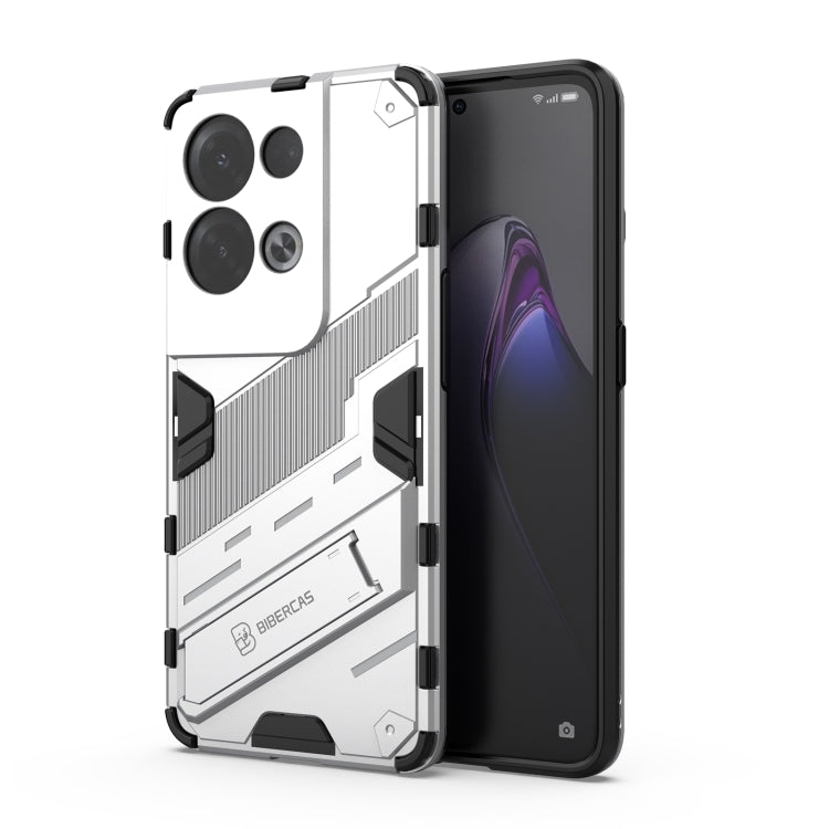 White rugged phone case, TPU shockproof armor with invisible holder (2-in-1)