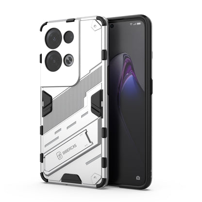 White rugged phone case, TPU shockproof armor with invisible holder (2-in-1)