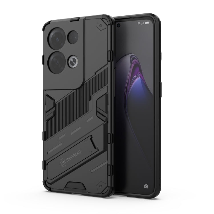 Black rugged phone case, TPU shockproof armor with invisible holder (2-in-1)