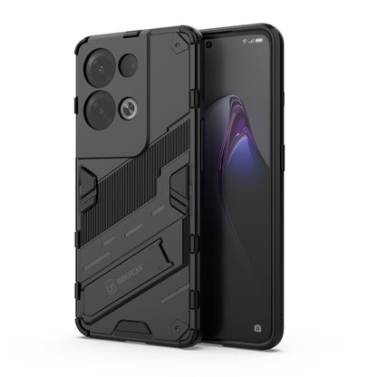 Black rugged phone case, TPU shockproof armor with invisible holder (2-in-1)