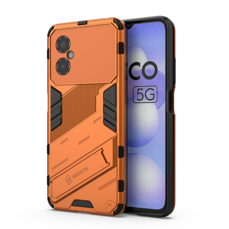 Orange shockproof armor phone case with camera cutouts and raised edge protection