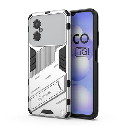 White shockproof armor phone case with camera cutouts and raised edge protection