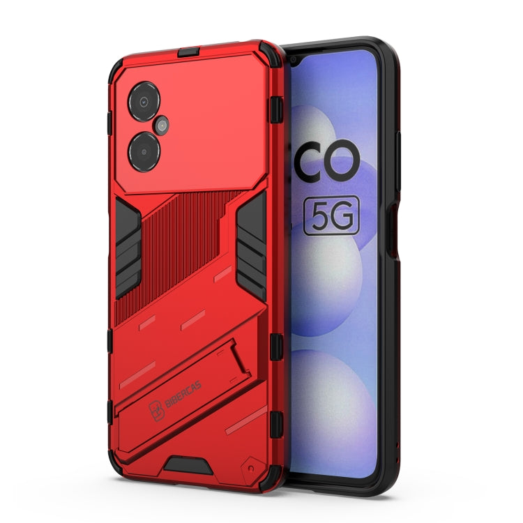 Red shockproof armor phone case with camera cutouts and raised edge protection