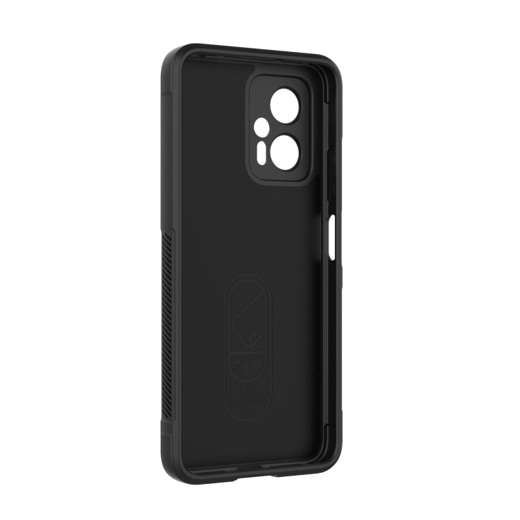 Black TPU flannel phone case back with dual camera openings
